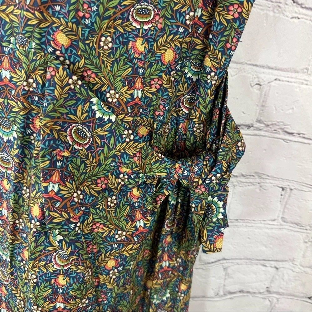 ANTONIO MELANI retro Floral sleeveless faux wrap Dress women 0 cottage botanical - Picture 2 of 8